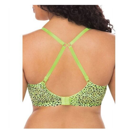 NWT No Boundaries Juniors' Ladies Neon Green leopard Print T-Shirt Bra SZ 32B - Picture 3 of 3